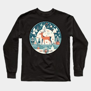 Deer in Ornament, Love Deers Long Sleeve T-Shirt